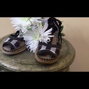 Burberry peep toe wedges